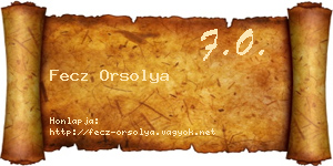 Fecz Orsolya névjegykártya