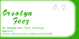 orsolya fecz business card